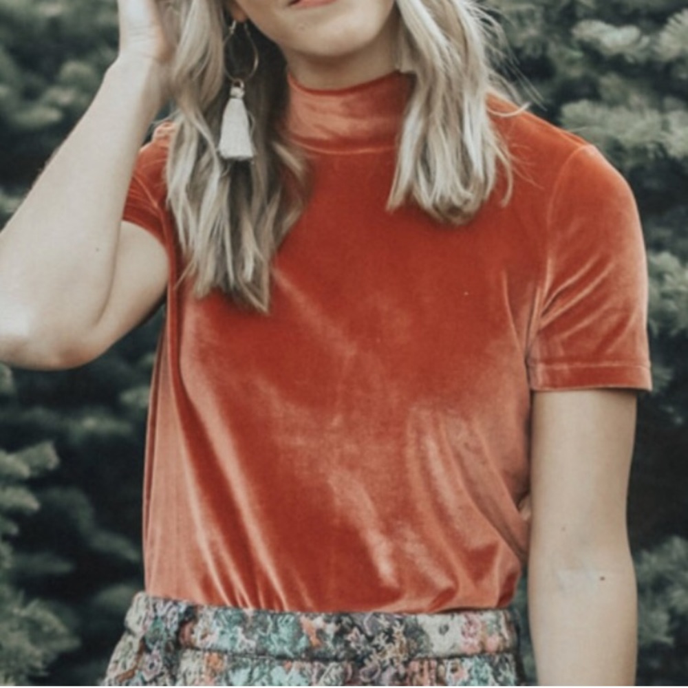 MADEWELL Velvet Mockneck Tee Sz XS - Picture 3 of 8